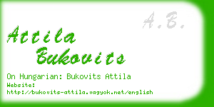 attila bukovits business card